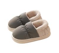 SoLu DAY8 Pantofole Pelose Bambina Invernali Antiscivolo Morbide Comode Calde Peluche Chiuse Ciabatte Inverno Ragazza Velluto Elegante Casuale Interno Casa Animal Mignon Scarpe (Grey, 26 Toddler)