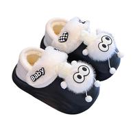 SoLu DAY8 Pantofole Pelose Bambina Invernali Antiscivolo Morbide Comode Calde Peluche Ciabatte Bambino Inverno Felpata Elegante Casuale Casa Interno Mignon Animal Scarpe (Black, 26.5 Toddler)