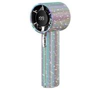 soluk Full Diamond Portable Handheld Turbo Fan,Diamond Portable Fan,USB Rechargeable Personal Mini Handheld Fan with LED Light,for Travel and Outdoor Activitie (colorful)