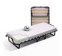 Soluko Brandina Pieghevole a Doghe con Materasso Memory Foam 80x200 cm
