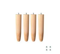 Cortassa Set 4 Piedi per Rete a Doghe Gambe Letto Universali in Legno di Faggio (27 cm), Marrone