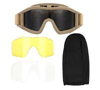 SolUptanisu Goggle, Goggles Airsoft Paintball Ski Anti-polvere Anti-Fog Occhiali di protezione sostituzione per gli occhi Anti Fog Occhiali militari(Marrone)