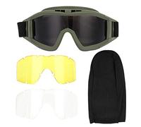 SolUptanisu Goggle, Goggles Airsoft Paintball Ski Anti-polvere Anti-Fog Occhiali di protezione sostituzione per gli occhi Anti Fog Occhiali militari(verde)