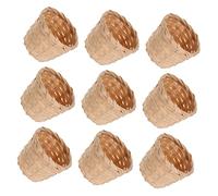 SOLUSTRE 10 Pezzi Cesto portaoggetti in bambù a forma di cestino portaoggetti in vimini con coperchio cesta per montacarichi fruits basket produrre cestini portaoggetti piccolo cestino