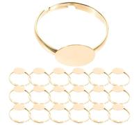 SOLUSTRE 100 Pezzi Basi Anelli Regolabili in Lega Vassoio Piatto, Cornici per Anelli Fai da Te Personalizzabili per Creazione Gioielli Artigianali, Accessori Compatti per Hobby e Regalo