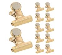 SOLUSTRE 12 Pezzi Clip Magnetiche in Acciaio Inossidabile Colore Oro per Esposizione Ufficio e Gallerie d'Arte, Fermagli Eleganti per Piccoli Appunti e Opere d'Arte