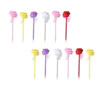 SOLUSTRE 12 Pezzi Penna Biro a Forma di Rosa in Plastica | Scrivere, Svolgere Compiti e Prendere Note, Design Adorabile, per Evidenziare Dettagli Colore Casuale Stile Casuale
