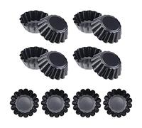 SOLUSTRE 12 pezzi Stampi per Mini Tart Acciaio Carbonio Stampo Antiadherente per Muffin e Cupcake Forma Fiore per Dolci da Te e Party