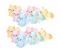 SOLUSTRE 12pezzi Mini Animali in Resina Che Brillano Statuette Scoiattoli in Miniatura in Resina Piccole Figure Animali Luminose Decorazioni Per Micro Paesaggi Da e Libreria