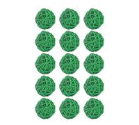 SOLUSTRE 15 Palline di Vimini Verde da 5cm per Decorazioni Appese, Resistente all'Uso, per Bar e Lavoretti Creativi Fai da Te, Confezione da 15 Pezzi