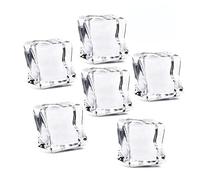 SOLUSTRE 150pezzi Cubetti Di Ghiaccio Finti Trasparenti Forma Quadrata Vetro Lucido Riutilizzabili Decorazione Cucina Riempitivi Per Vasi Accessori Fotografia