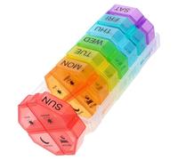 SOLUSTRE 1set Portapillole Settimanale Tascabile Scomparti Trasparenti Per Medicinali e Integratori Organizer Anziani e