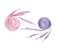 SOLUSTRE 2 Paia Lacci Scarpe in Velluto Larghi e Piatti 120cm per Sneaker | Due Paia, Porpora e Rosa, Finitura Curata, per Slip On e Scarpe Sportive