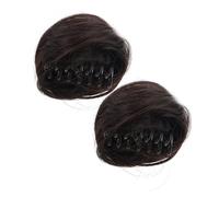 SOLUSTRE 2 pezzi Clip Bun per Donna Accessorio Capelli Spose con Morsetto Chignon Voluminoso e Naturale Marrone e Nero Fermaglio Leggero e Resistente per Acconciature Rapide da Matrimonio