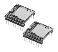 SOLUSTRE 2 Pezzi Modulo Lettore Mp3 Mini, Lettore Schede di Memoria Sd, Compatibile con Arduino, Volume Regolabile, Plastica Nera, per Progetti Audio Maker e Uso Didattico