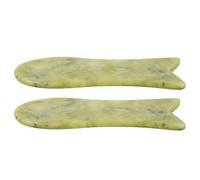 SOLUSTRE 2 Pezzi Piastra Gua Sha in Verde, Strumento Naturale per Massaggio Viso e Corpo, per Spa e Alleviamento della Tensione