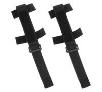 SOLUSTRE 2 Pezzi Polsino Elastico Nero in Nailon per Assistenza al Mangiare e Supporto Stabile, Porta Posate per Anziani e Disabili