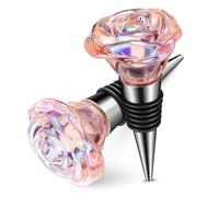 SOLUSTRE 2 Pezzi rosa per vino Sostituzione dei tappi delle bevande Nozze Forma novità tappisti della Metallo rosso