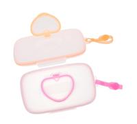 SOLUSTRE 2 pezzi Salviette Umidificate per Contenitore Portatile per Salviettine con Coperchio Protettivo Resistente e Leggero Adatto per Borsa Pannolini e Passeggino Design con Apertura