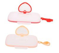 SOLUSTRE 2 pezzi Salviette Umidificate per Contenitore Portatile per Viaggio con Apertura Larga e Pulsante Dispenser Adatto per Passeggino e Fasciatoio Materiale Resistente e Leggero
