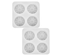 SOLUSTRE 2 Pezzi Stampo in Silicone per Dolci 4 Cavità a Forma di Fetta di Limone, Resistente ad Alte Temperature, Facile da Pulire, per Decorazione Torte e Lezioni di Pasticceria