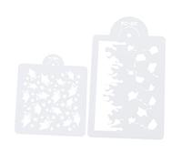 SOLUSTRE 2 pezzi Stencil per Decorazione Torte Plastica Leggera e Resistente Modelli Hollow per Spray Cake Accessori Party per Feste e Lauree