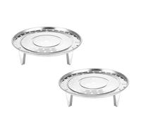 SOLUSTRE 2 pezzi Supporti per Cottura Vapore Acciaio Inox Portatile Multiuso per Pentole Cucina Diffusione Calore Uniforme per Cibi e Dolci Resistente e Sicuro per Casa e Ristorante
