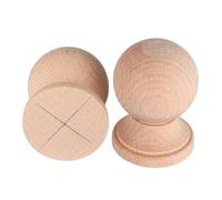 SOLUSTRE 2 Pezzi Tronchetti di Legno per Decorazione Forma Sferica, Finiture Eleganti in Legno Massello per Mobili e Scala Interna, Stile Classico Versatile