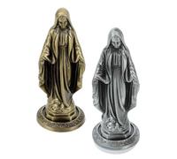 SOLUSTRE 2 statuette della Vergine Maria, decorazione per altare cattolico, statuetta della Beata Madre, scultura religiosa in lega di zinco per la mamma, decorazione religiosa per la casa