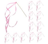 SOLUSTRE 20 pezzi Bacchette con Nastri Colorati per Matrimonio Bastoncini da Festa Stile Europeo per Cerimonie e Ricevimenti Rosa Decorazioni Party Senza Campanellini
