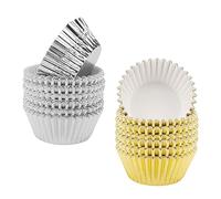 SOLUSTRE 200 pezzi Pirottini Muffin e Alluminio Spesso da e Oro per Cupcake Torte e Dolci Accessori per Feste Matrimonio e Compleanni