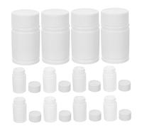 SOLUSTRE 24pezzi Bottiglie Campione Hdpe Per Medicinali Contenitori Per Pillole e Capsule Con Coperchi Per Viaggi e Organizzazione Medicine