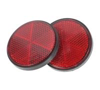 SOLUSTRE 2pezzi Catarifrangente Rotondo Rosso in Plastica per Moto Bicicletta e ATV Riflettore di Sicurezza Posteriore con Vite da Accessorio Riflettente Montabile per Trailer e Veicoli