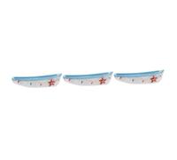 SOLUSTRE 3 Pezzi Imbarcazioni in Legno Accessori per La Casa Decorativi Navigazione Decorazione Mini Barca a Vela Piccolo Arredamento Costiero Marino A Tema Nautico di Legno Blue