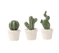 SOLUSTRE 3 Pezzi Piante Succulente Artificiali in Ceramica Cactus Finti Decorazioni Per Casa Ufficio Ornamento Realistico E Compatto