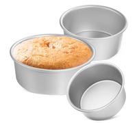 SOLUSTRE 3 Pezzi Teglie Rotonde Alluminio per Dolci Profonde Stampi Forno Chiffon Cake e Cheesecake Teglie Bakeware Casa Sicure e Resistenti per Torte Matrimonio e Feste