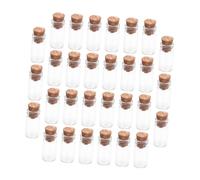 SOLUSTRE 30 pezzi Mini Bottiglie Trasparente con Tappo in Sughero Piccole Bottiglie per Bomboniere da Te Decorazioni per Festa