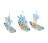 SOLUSTRE 3pezzi Decorazione in per Barche Vela Veliero da Parete Timone Decorazione sulla Spiaggia