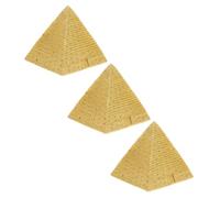 SOLUSTRE 3pezzi Miniatura Piramide Dell'antico Egitto in Resina Dettagliata per Decorazioni da Scrivania e Tavolo di Sabbia Ornamenti Compatti per Appassionati di Cultura Egiziana