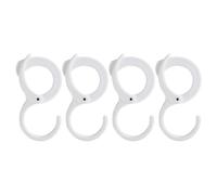 SOLUSTRE 4 Ganci a S Regolabili in Abs Chiusura a Morsetto, Portaoggetti Multiuso per Cucina, Bagno e Armadio, Carico 4 Kg, Set da 4 Pezzi, Accessori Pratici per Appendere Cravatte