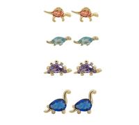 SOLUSTRE 4 Paia Orecchini Dinosauro Creativi 18k Oro Resistente Colore, Accessori le Orecchie Animali Cartoni Animati, Gioielli Leggeri per Uso Quotidiano e Regali Ragazze