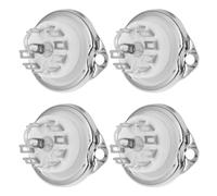SOLUSTRE 4 Pezzi Base per Ceramico a 9 Pin Argento per 6p1 e 6n2 Design a Nove Poli, Facile Installazione e Riduzione Interferenze per Progetti Fai-da-te Audio
