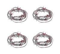 SOLUSTRE 4 Pezzi Decorazione Finta Filo Spinato in PVC Versatile Aspetto Realistico e Design Unico per Atmosfera Terrificante in Case Infestate e Scherzi di Halloween