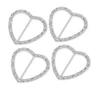 SOLUSTRE 4 pezzi Fibbia Scialle Cuore con Pietre Preziose Clip Sciarpa Elegante per Donna Fermaglio Cintura Decorativo per Abiti e Neckerchief Accessorio Moda per Cerimonie e Uso