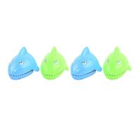 SOLUSTRE 4 Pezzi Giocattolo Squalo da Mordere Le Dita in Plastica Blu e Verde, Gioco Interattivo, Divertente Passatempo per Appuntamenti Amici