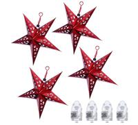SOLUSTRE 4 stelle di carta da appendere alla luce di Natale, decorazione per la casa, 30 cm