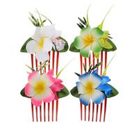 SOLUSTRE 4pezzi Fermaglio Per Capelli Plumeria Pettine Per Acconciature Realistico Decorazione Floreale Pettine Accessorio Per Capelli Da Spiaggia Plumeria