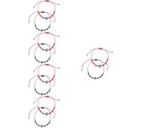SOLUSTRE 5 Paia Braccialetti Evil Eye per Coppie Regolabili in Corda Intrecciata Design Semplice e Vestibilità Confortevole per Anniversari e Lauree