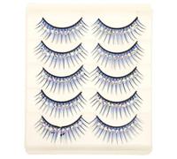 SOLUSTRE 5 Paia Ciglia Finte Blu Performance Spesse Esagerate in Materiale Sintetico per Occasioni e Feste di Halloween Comfort e Sguardo Pieno