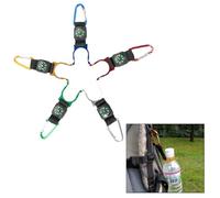 SOLUSTRE 5 Pezzi Clip Portabottiglia con Bussola per Borraccia in Plastica Resistente e Portatile con Fibbia da Cintura per Campeggio e attività All'aperto Colore Casuale